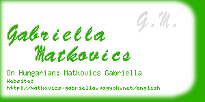 gabriella matkovics business card